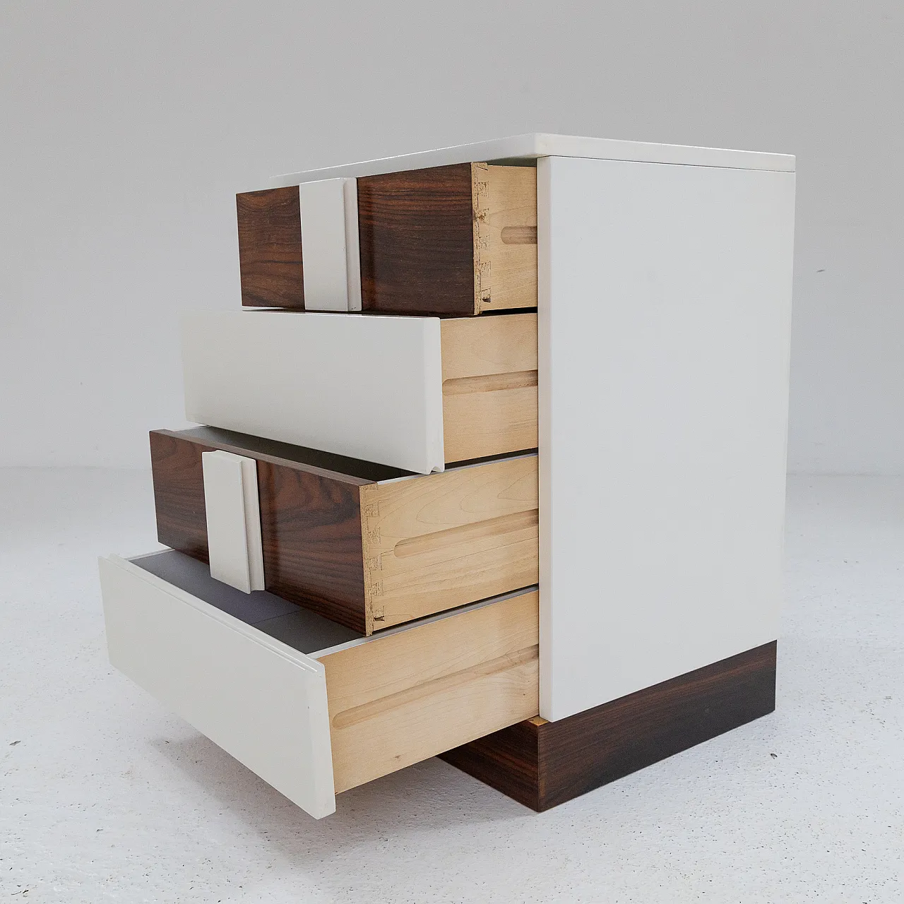 Pair of teak and white Formica furniture, 1970s 2