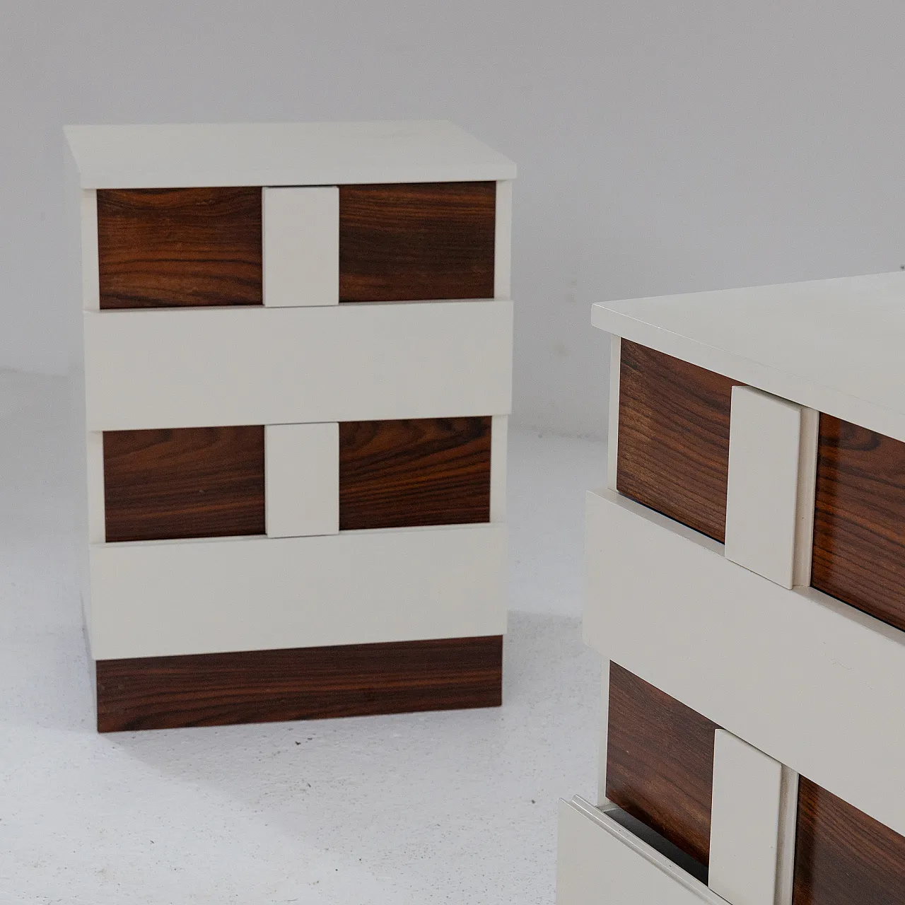 Pair of teak and white Formica furniture, 1970s 6
