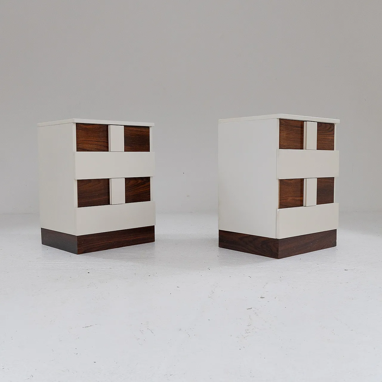 Pair of teak and white Formica furniture, 1970s 8