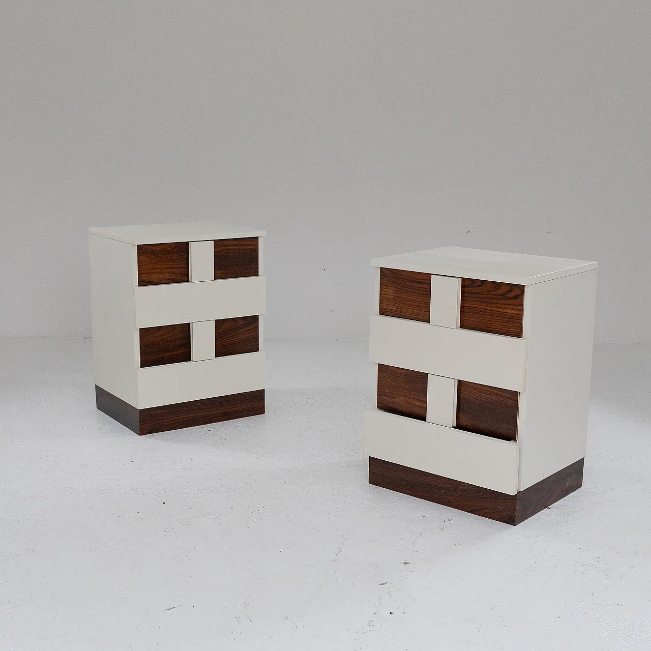 Pair of teak and white Formica furniture, 1970s 9
