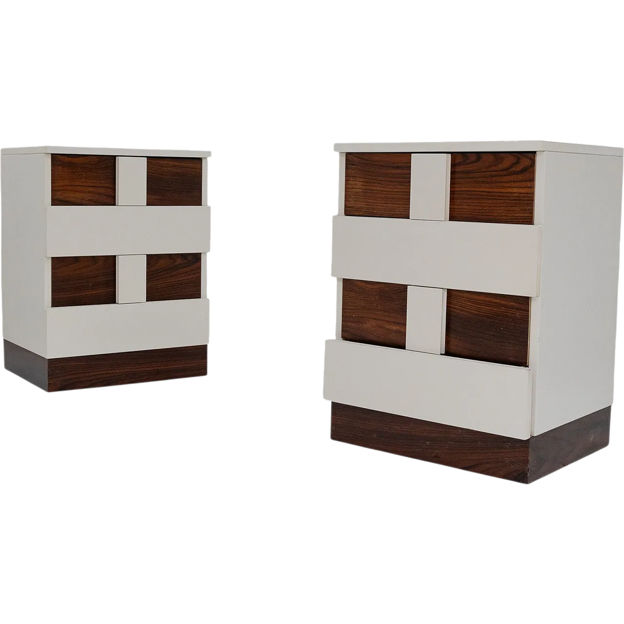 Pair of teak and white Formica furniture, 1970s 10