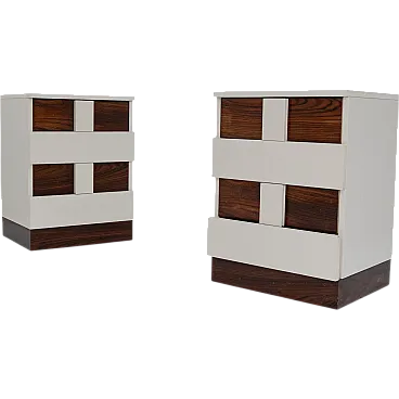 Pair of teak and white Formica furniture, 1970s