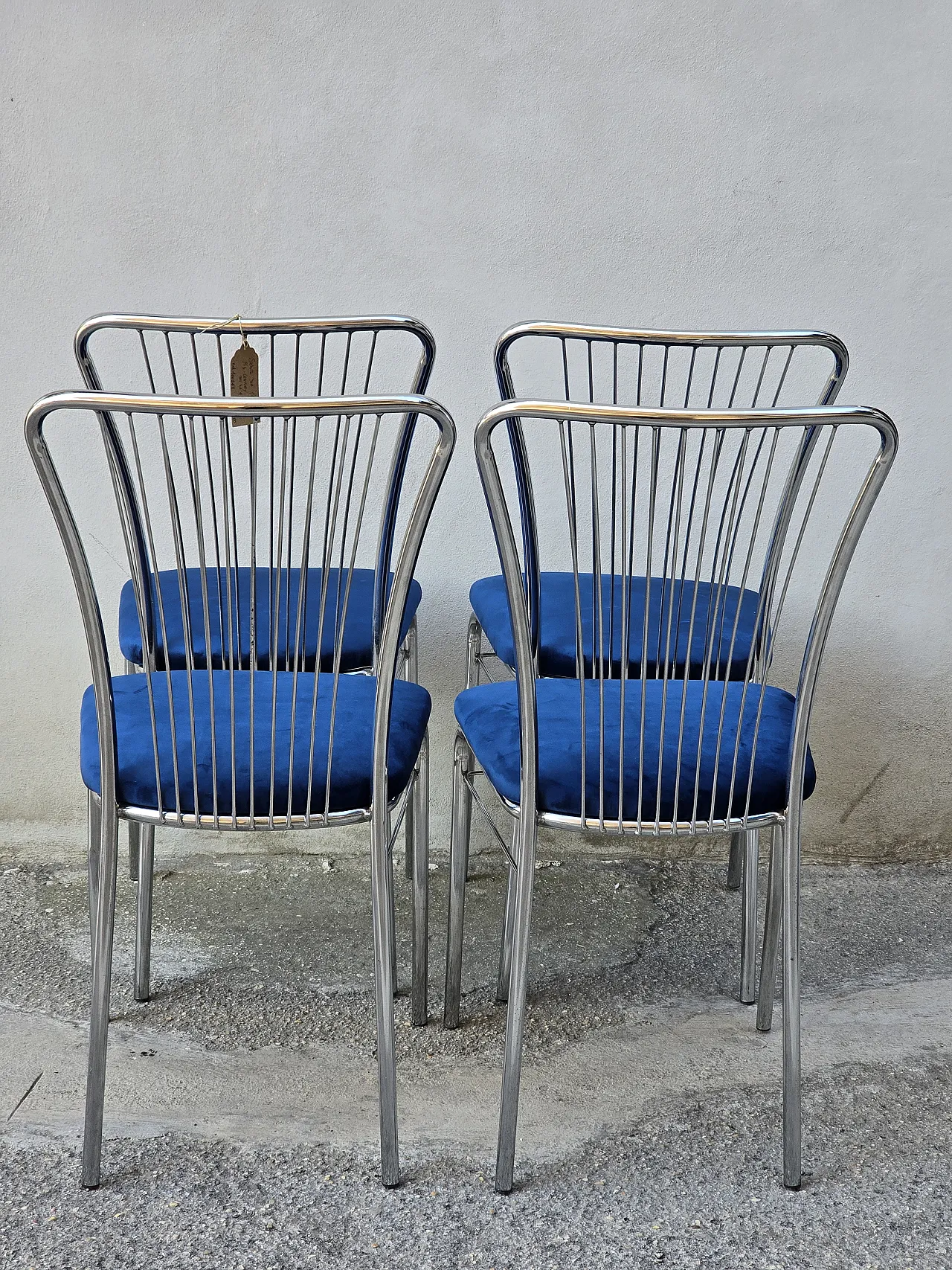 Set 4 sedie anni '70 in velluto 2