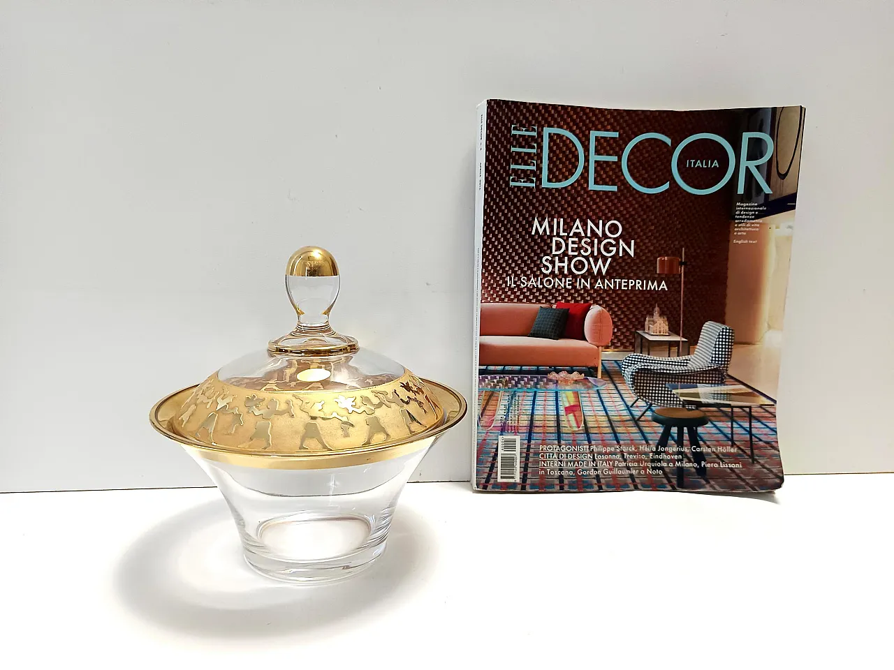 Crystal Trinket Bowl with Gold Details 2