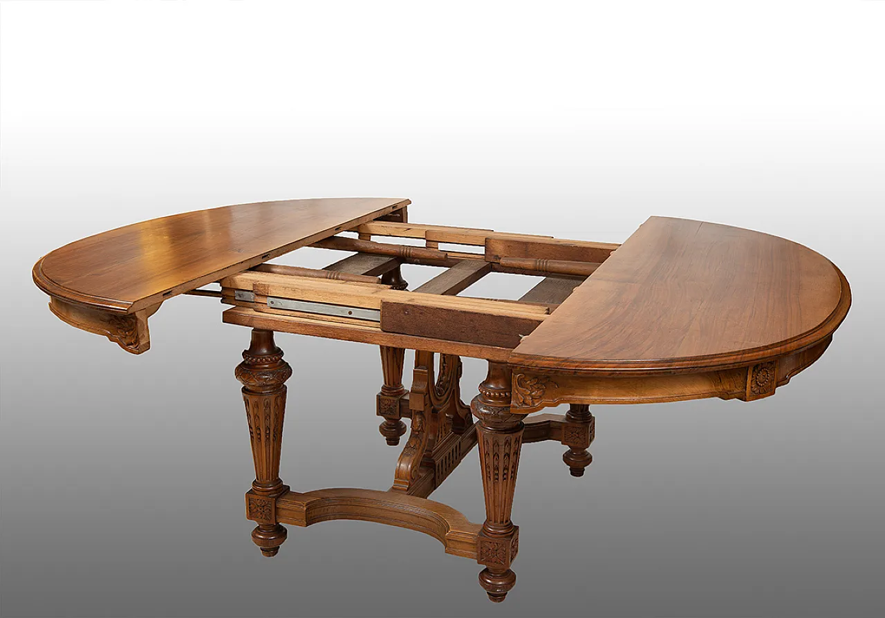 Tavolo Napoleone III Francese in massello di noce, '800 2