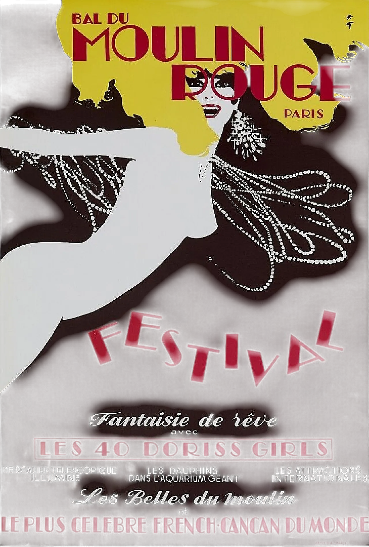 René Gruau, Bal du Moulin Rouge Paris, Festival poster, anni '80 14
