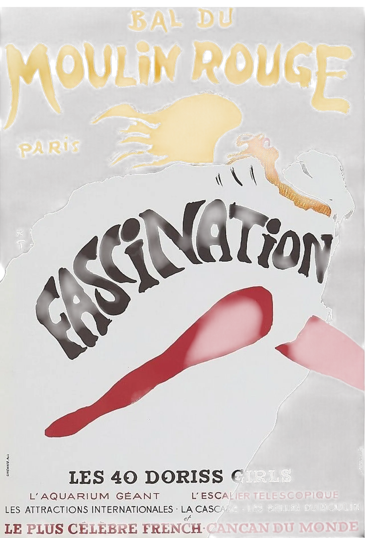 René Gruau, Bal du Moulin Rouge, Fascination, poster, 1980s 13