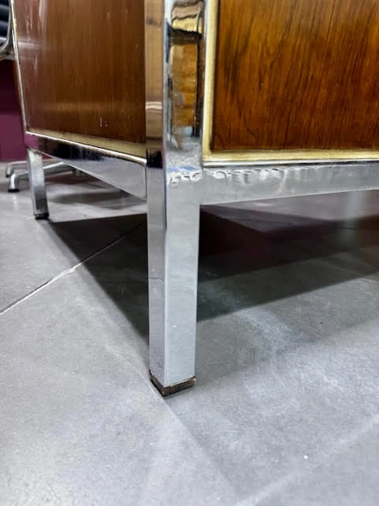 Scrivania in palissandro e acciaio cromato, anni '60 6