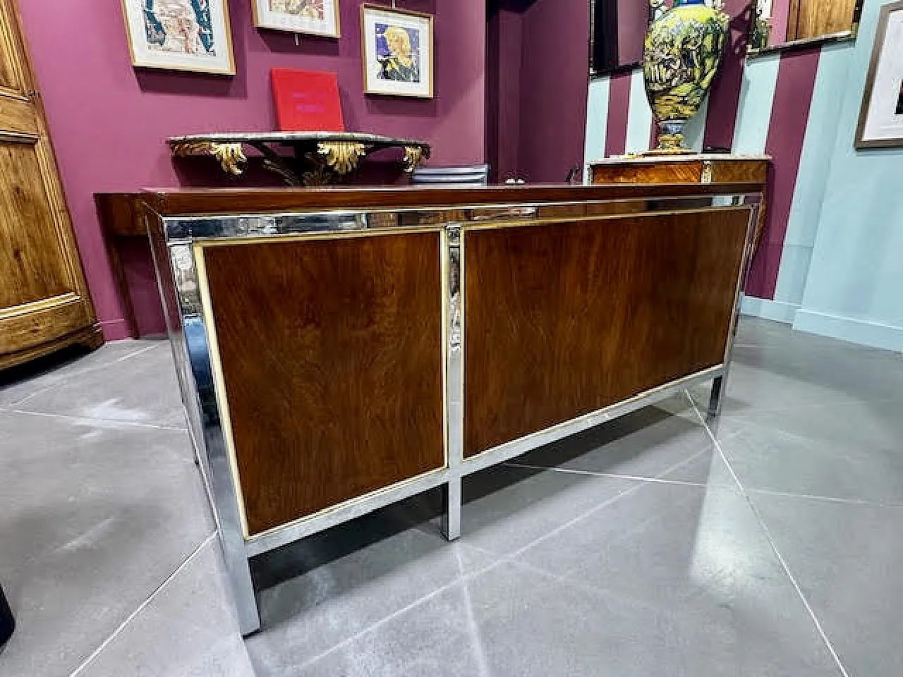 Scrivania in palissandro e acciaio cromato, anni '60 8