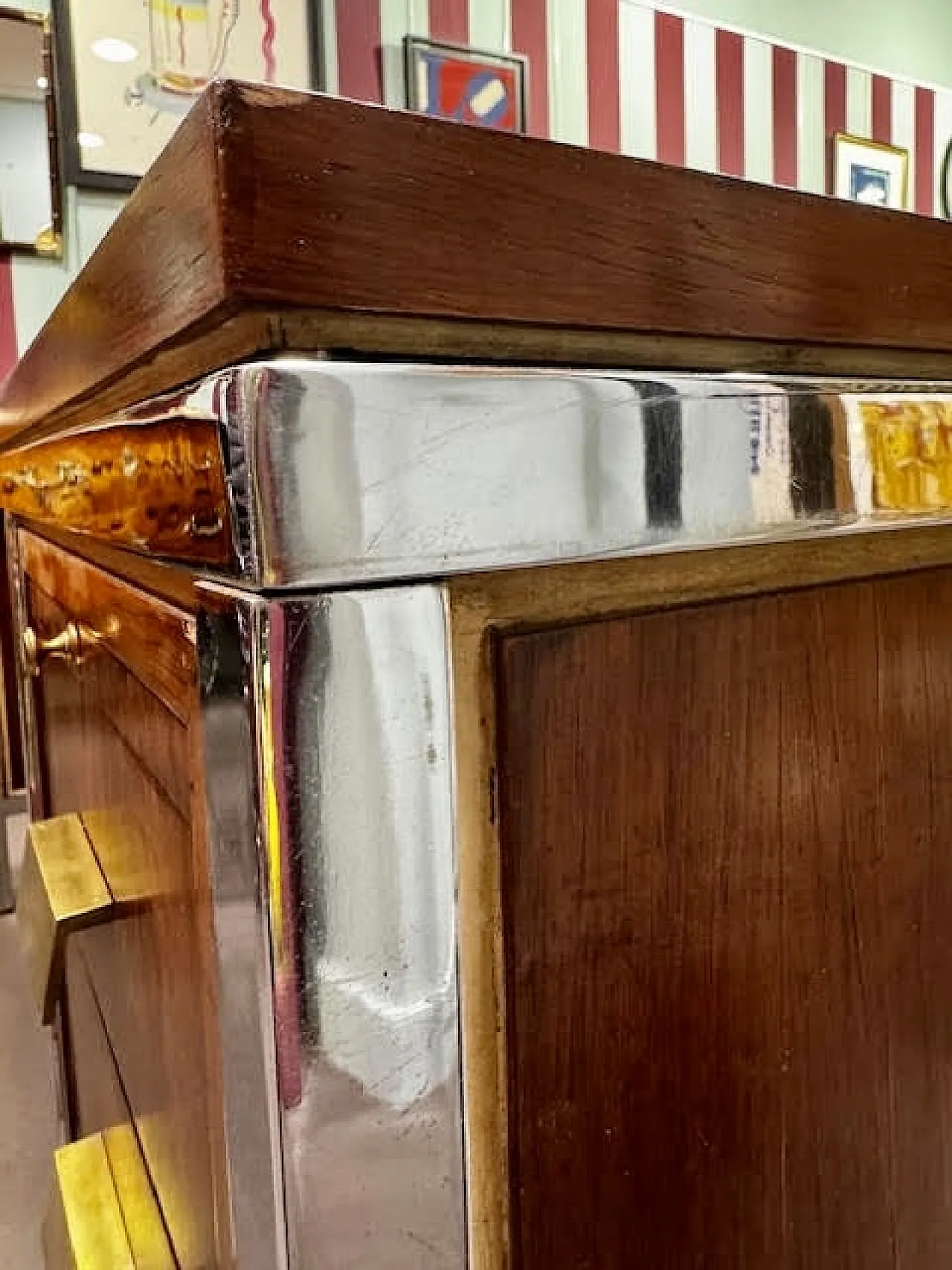 Scrivania in palissandro e acciaio cromato, anni '60 10