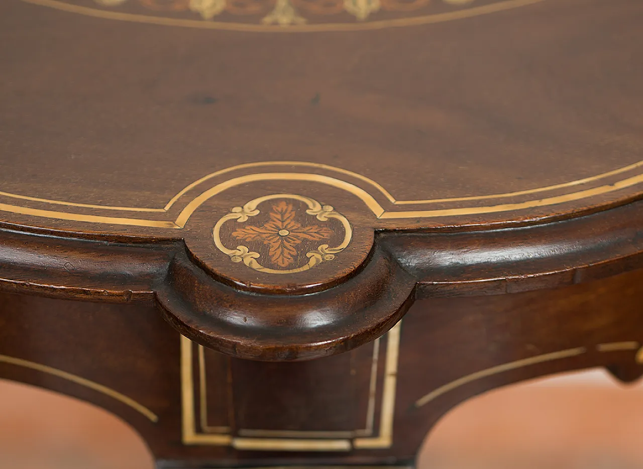 Tavolino Eduardiano Inglese in mogano massello con innesti, 19th c. 5