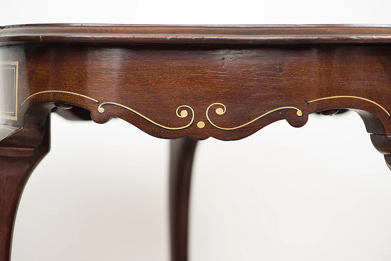Tavolino Eduardiano Inglese in mogano massello con innesti, 19th c. 6