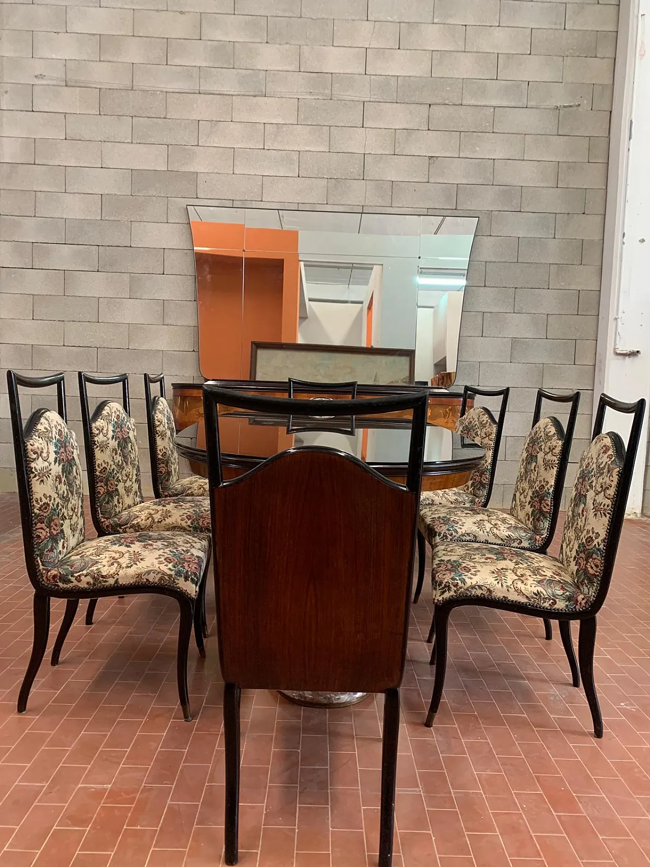 Sala intarsiata di Dassi Mobili Moderni, anni '50, set di 12 3