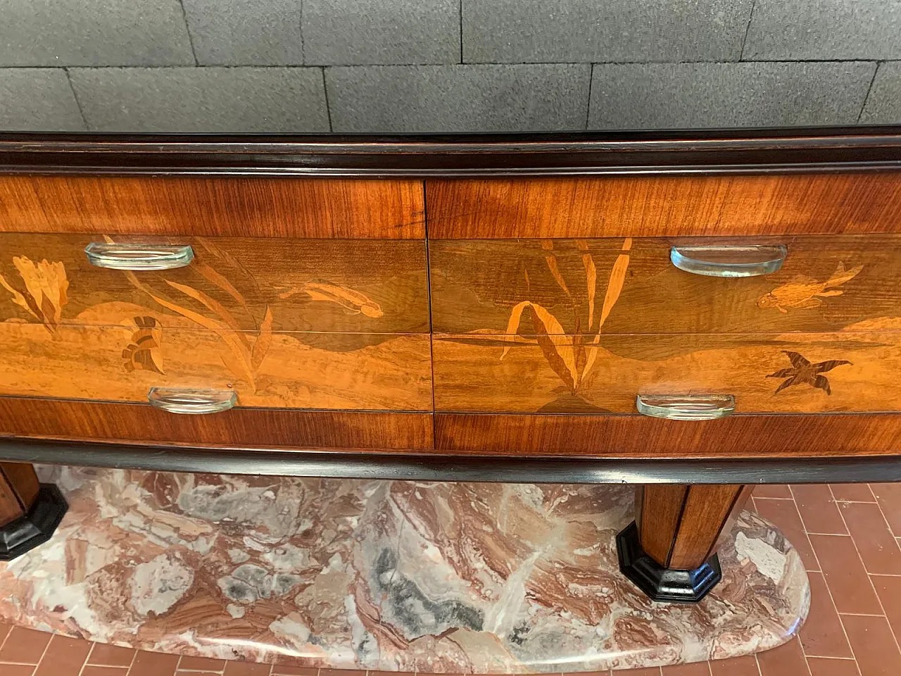 Sala intarsiata di Dassi Mobili Moderni, anni '50, set di 12 13