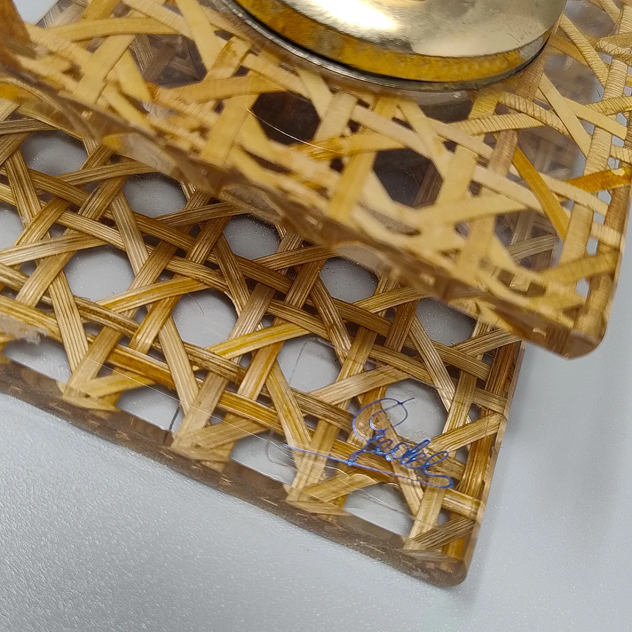 Table Lighter in Vienna Straw by Geolel, 1970s 6