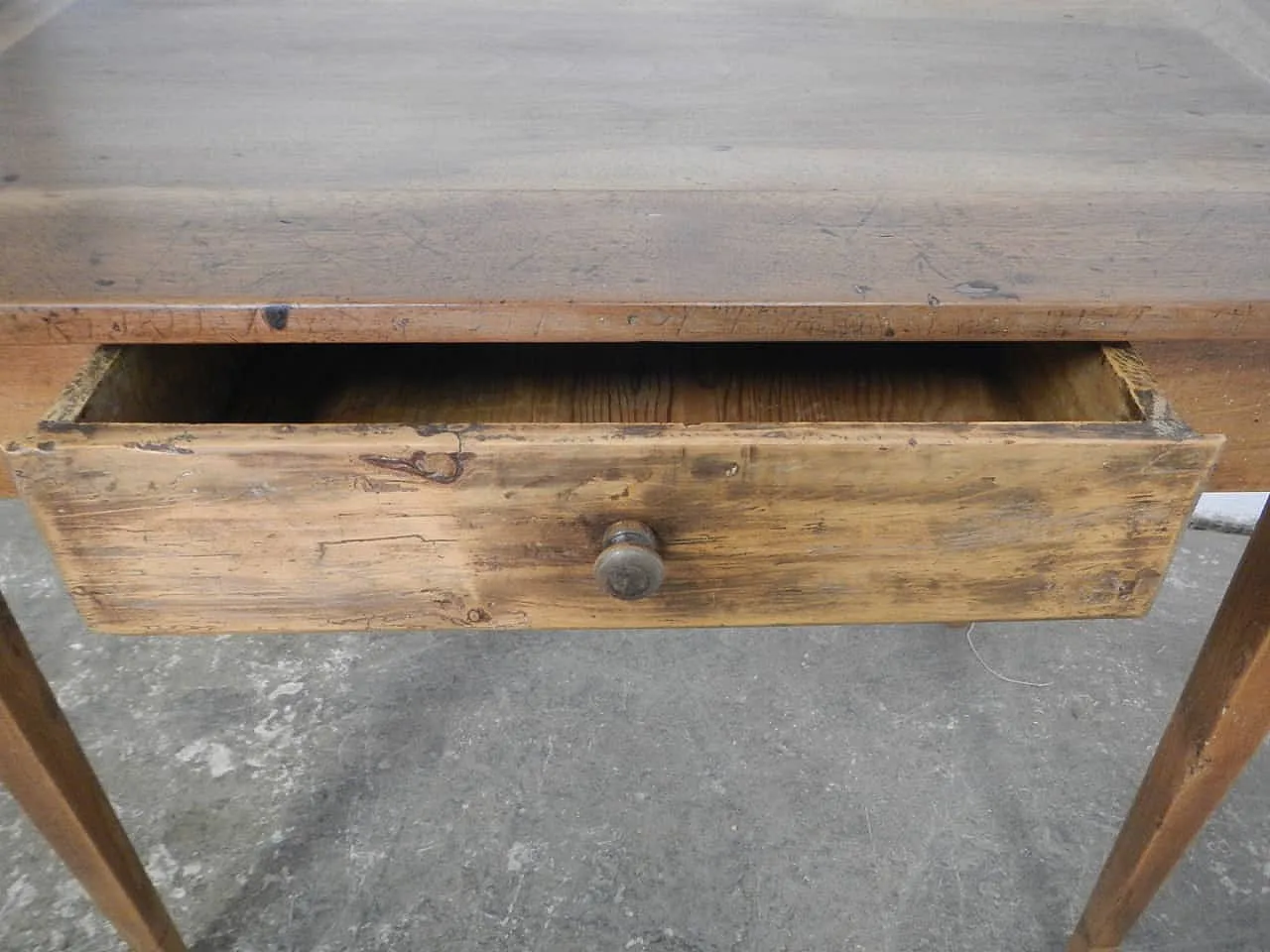 Walnut table with drawer, 1950s 9