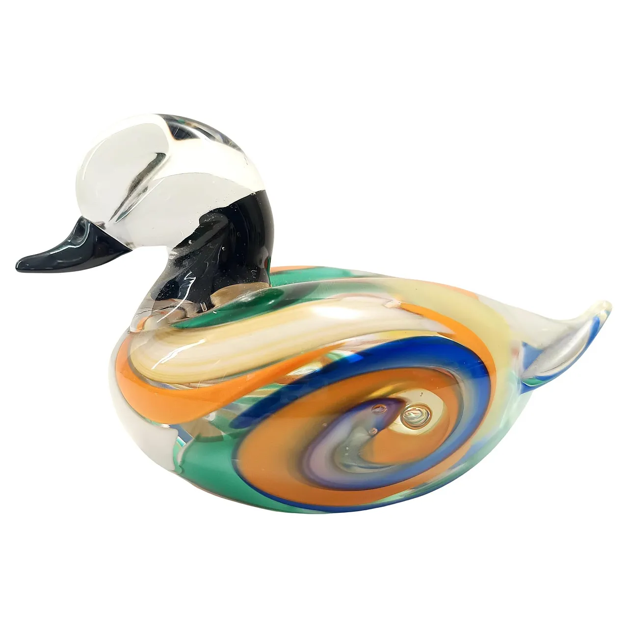 Polychrome Murano Glass Duck, Italy 1980s 1