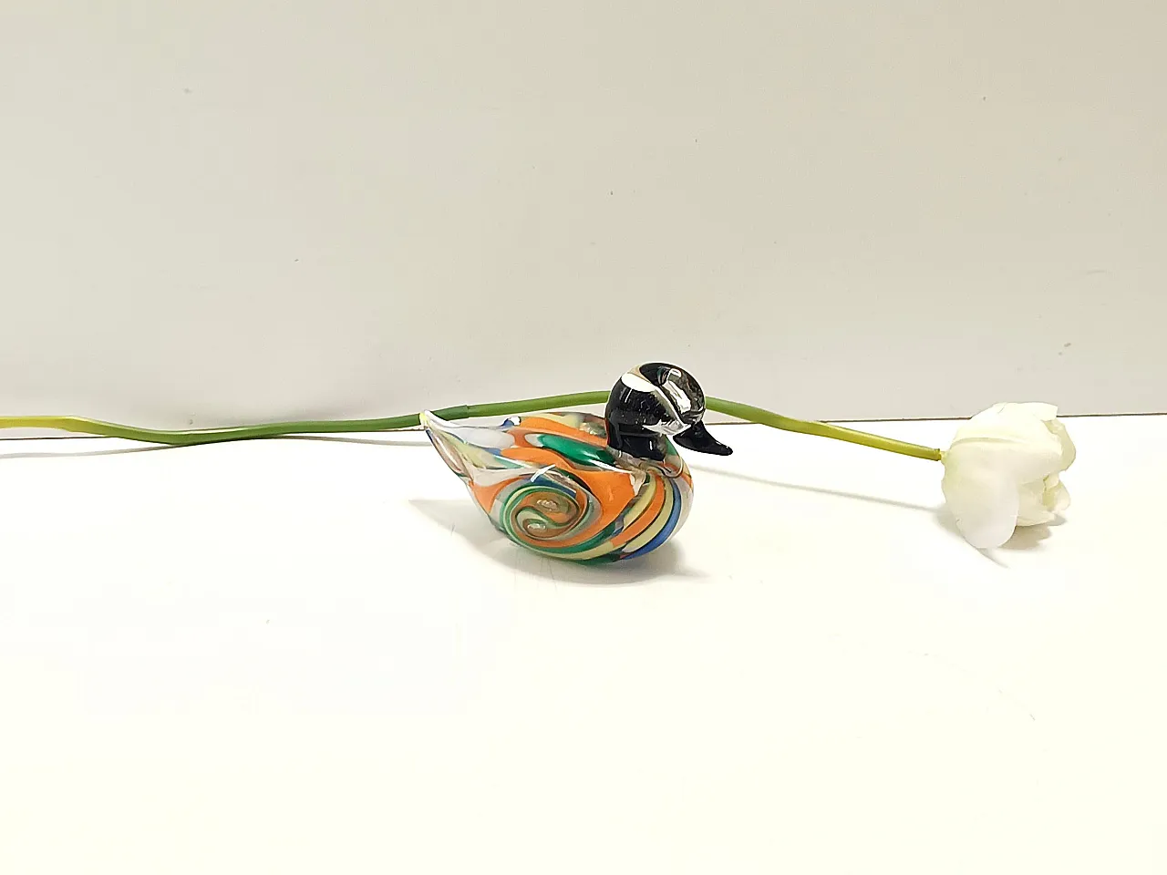 Polychrome Murano Glass Duck, Italy 1980s 2