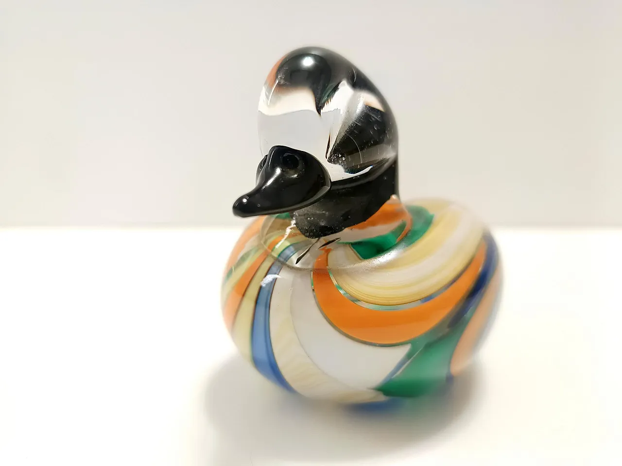 Polychrome Murano Glass Duck, Italy 1980s 4