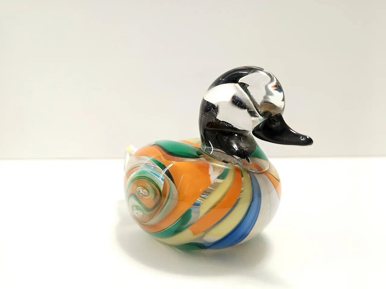 Polychrome Murano Glass Duck, Italy 1980s 6