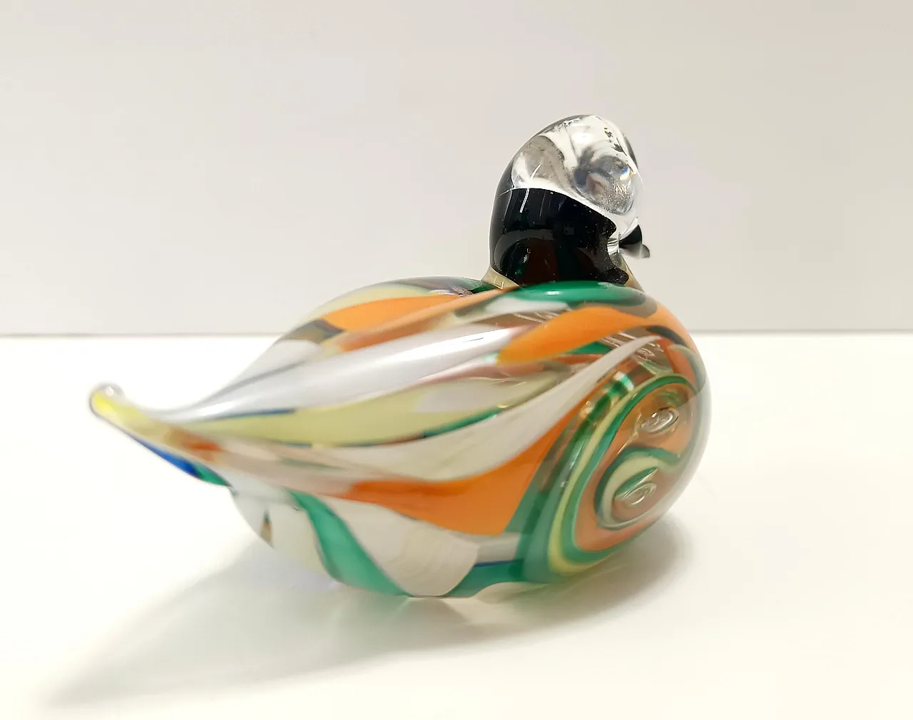 Polychrome Murano Glass Duck, Italy 1980s 9