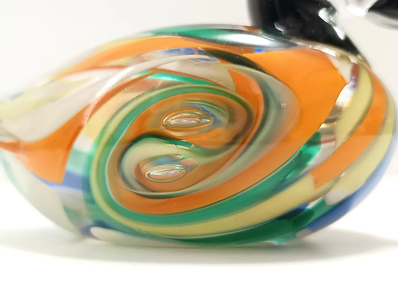 Polychrome Murano Glass Duck, Italy 1980s 12