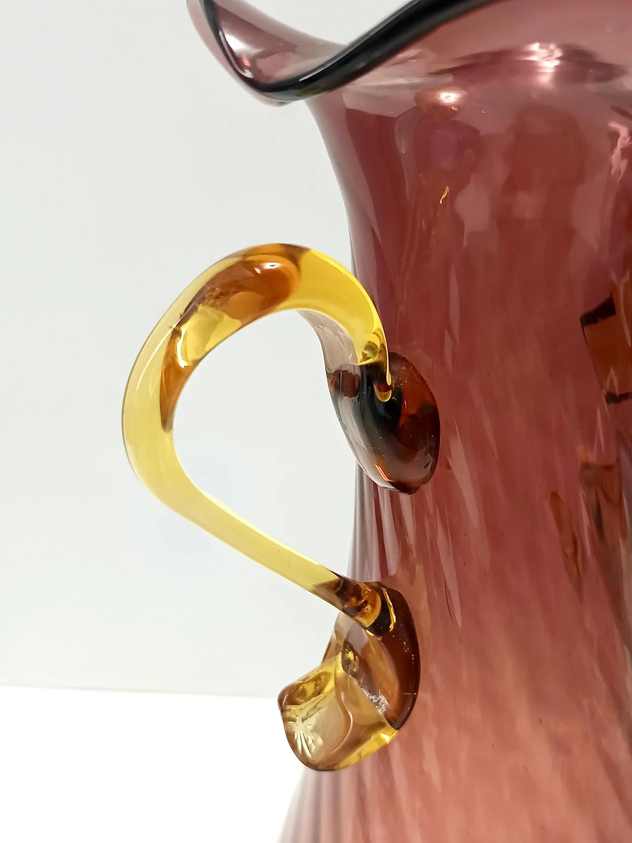 Brown and Yellow Murano Glass Amphora Vase by Fratelli Toso, 50s 7
