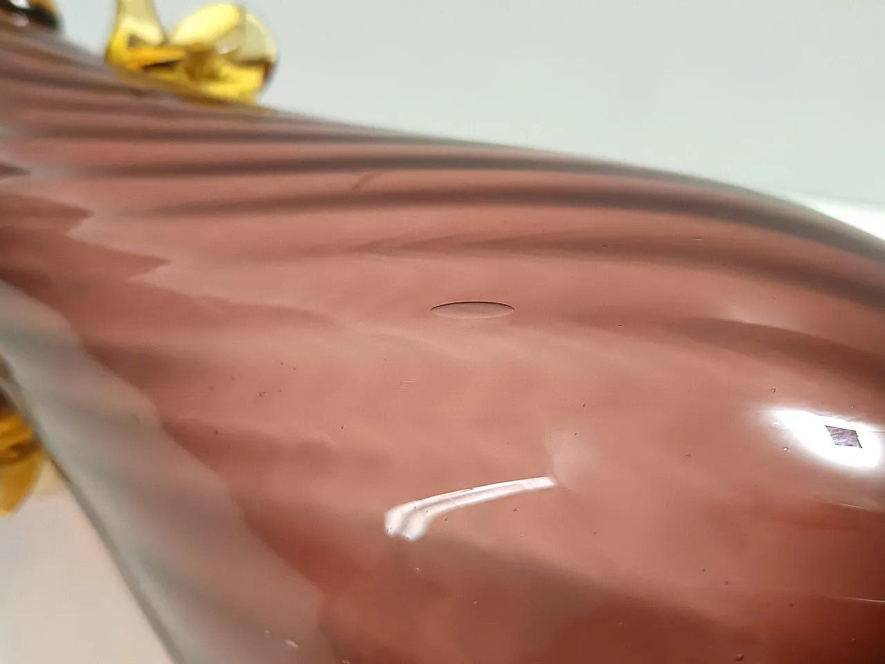 Brown and Yellow Murano Glass Amphora Vase by Fratelli Toso, 50s 10