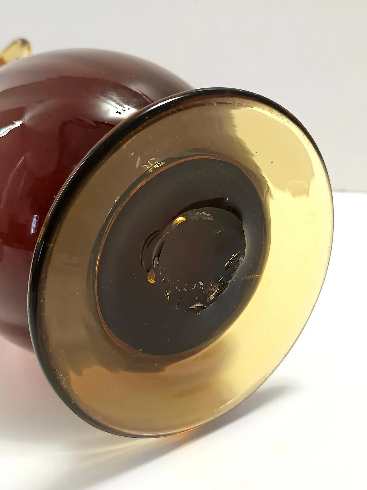 Brown and Yellow Murano Glass Amphora Vase by Fratelli Toso, 50s 11