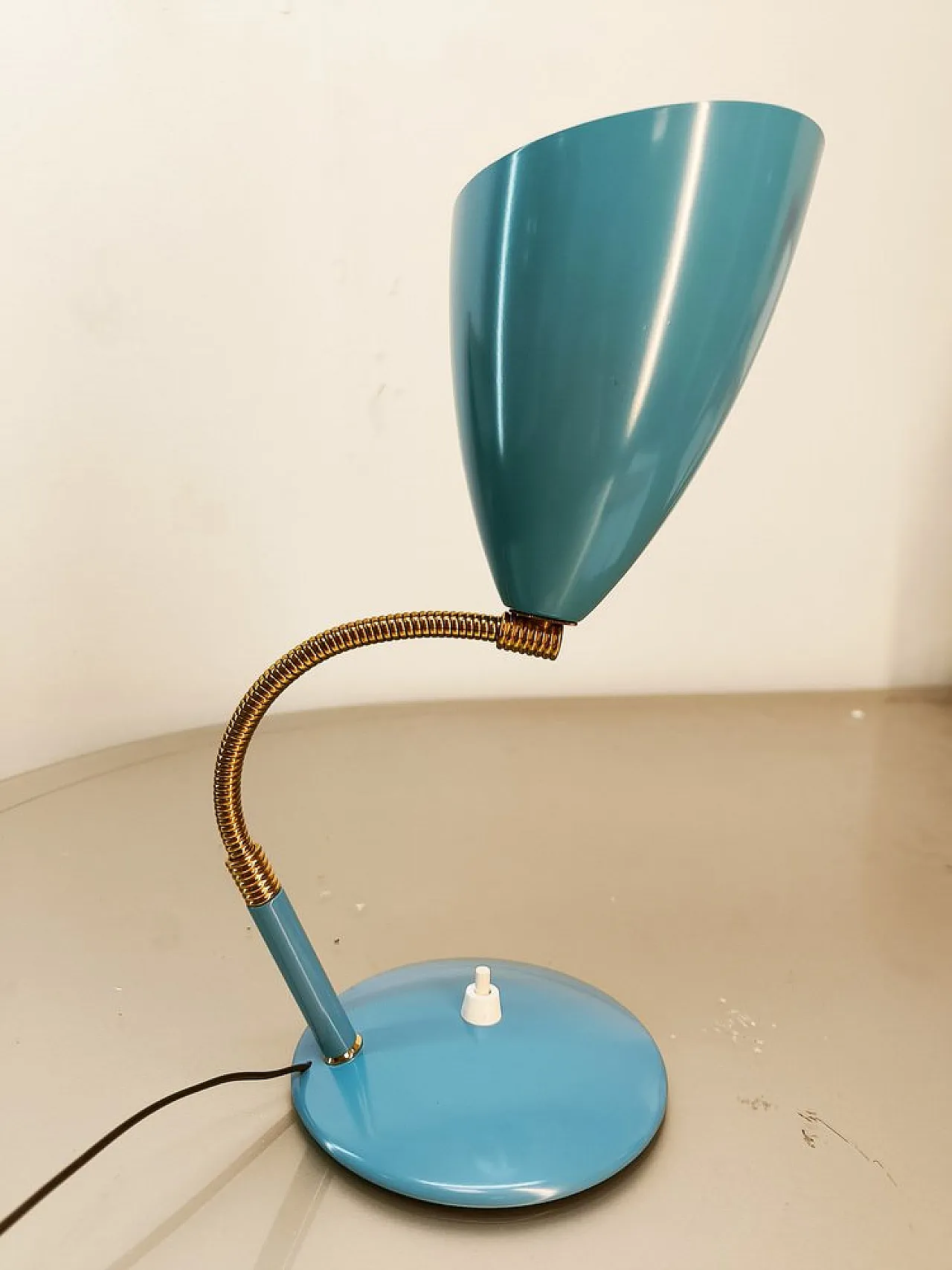 Lampada da tavolo regolabile blu, 1960s 3