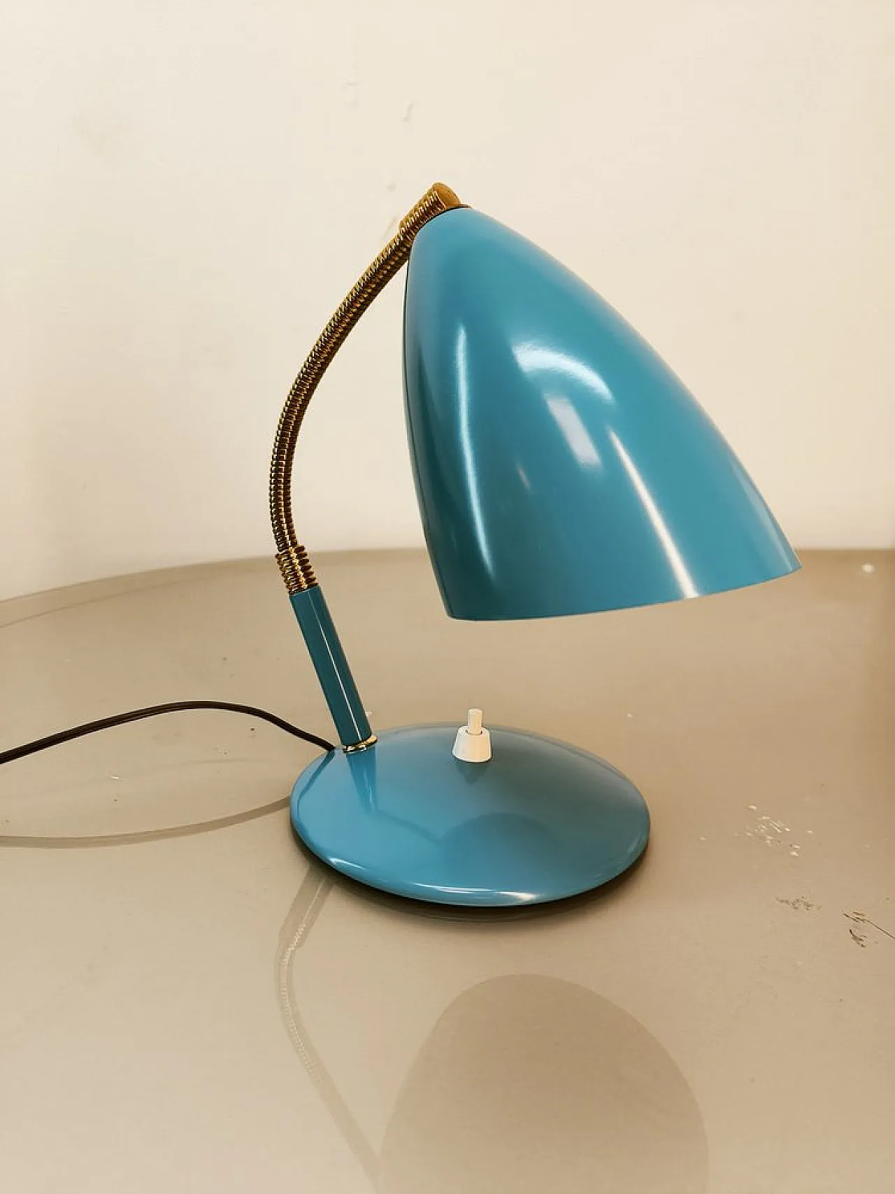 Lampada da tavolo regolabile blu, 1960s 4