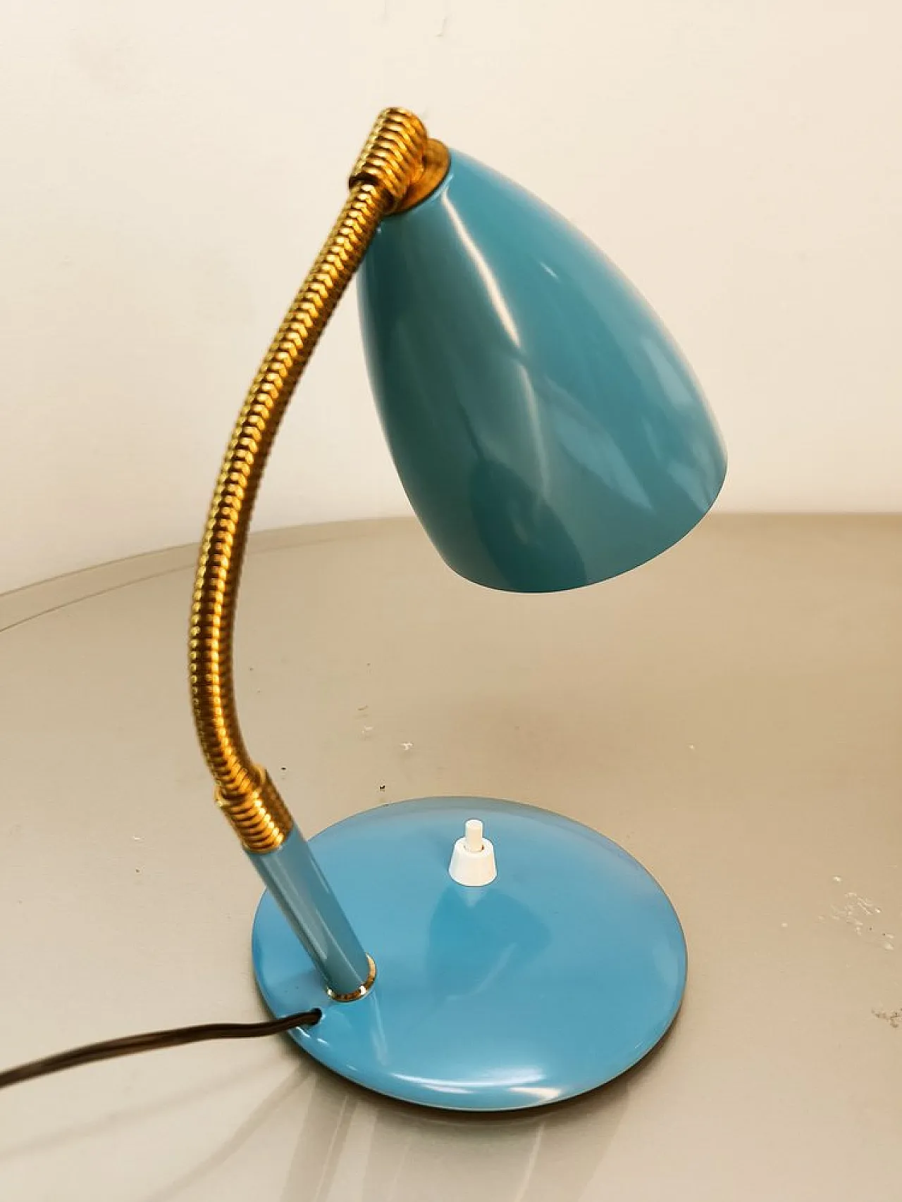 Lampada da tavolo regolabile blu, 1960s 5