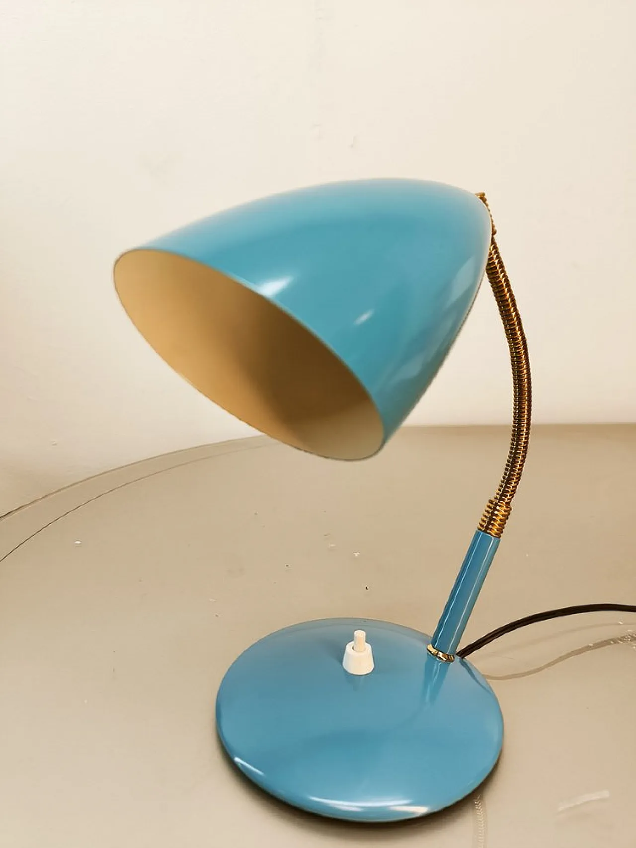 Lampada da tavolo regolabile blu, 1960s 8