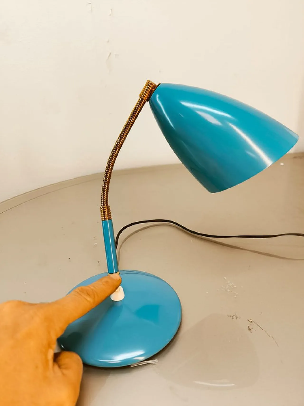 Lampada da tavolo regolabile blu, 1960s 9