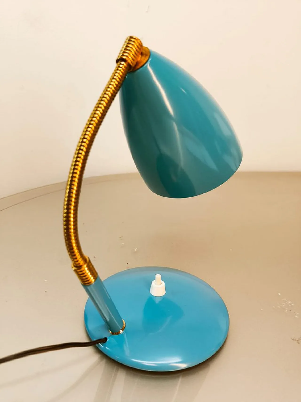 Lampada da tavolo regolabile blu, 1960s 10