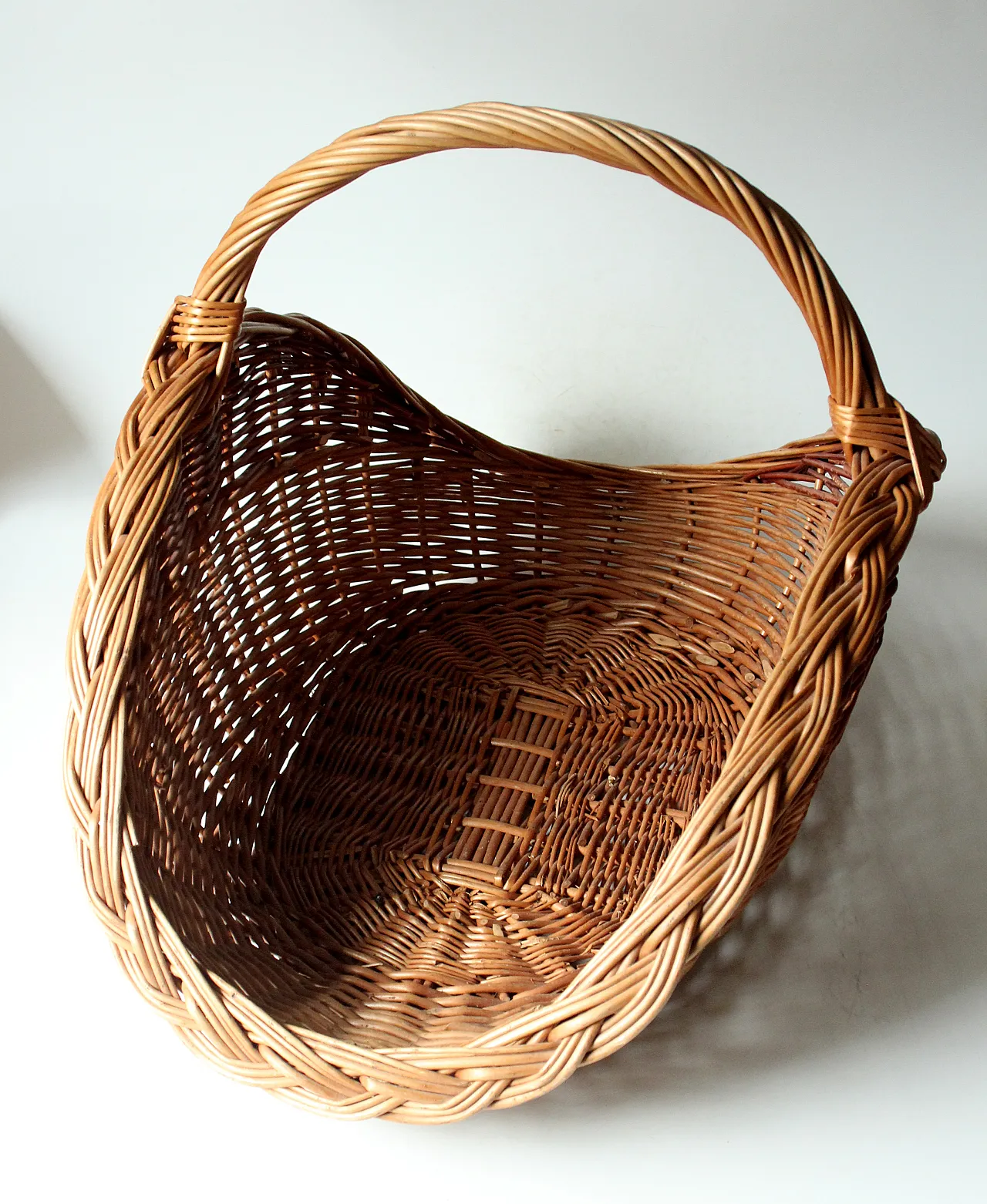 Handmade solid wicker braided firewood basket, 4