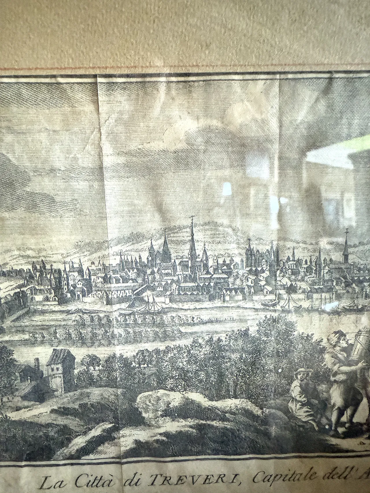 Incisioni con città Gand e Treveri, '800 2