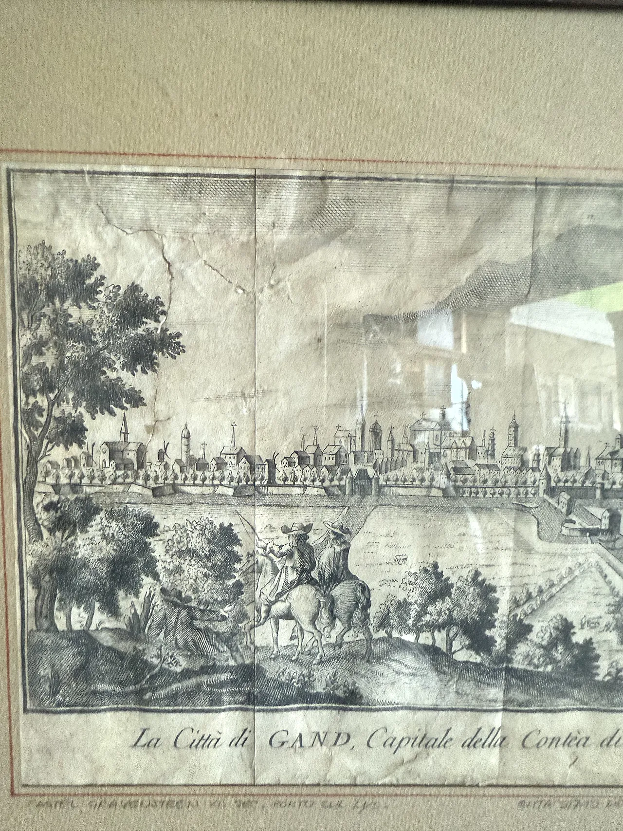 Incisioni con città Gand e Treveri, '800 3