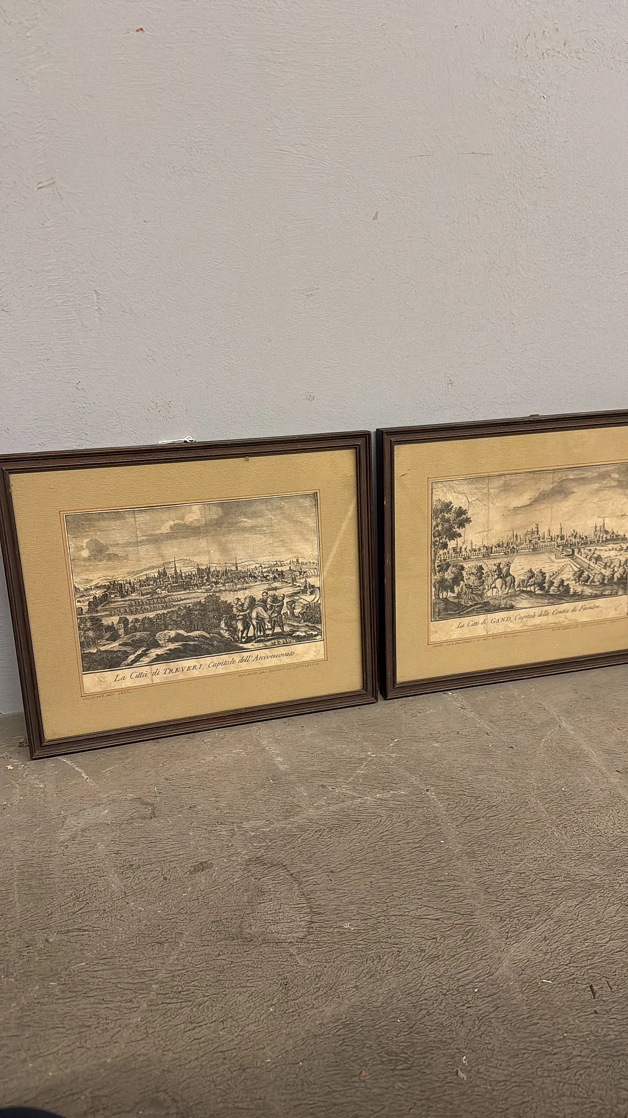 Incisioni con città Gand e Treveri, '800 5