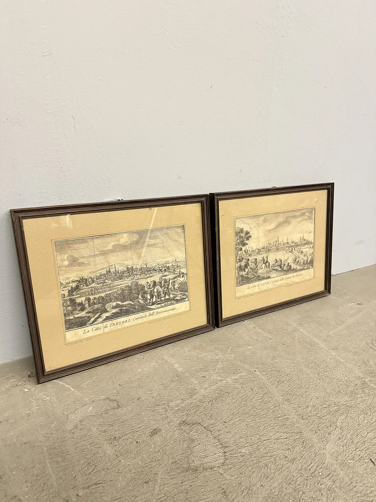 Incisioni con città Gand e Treveri, '800 10