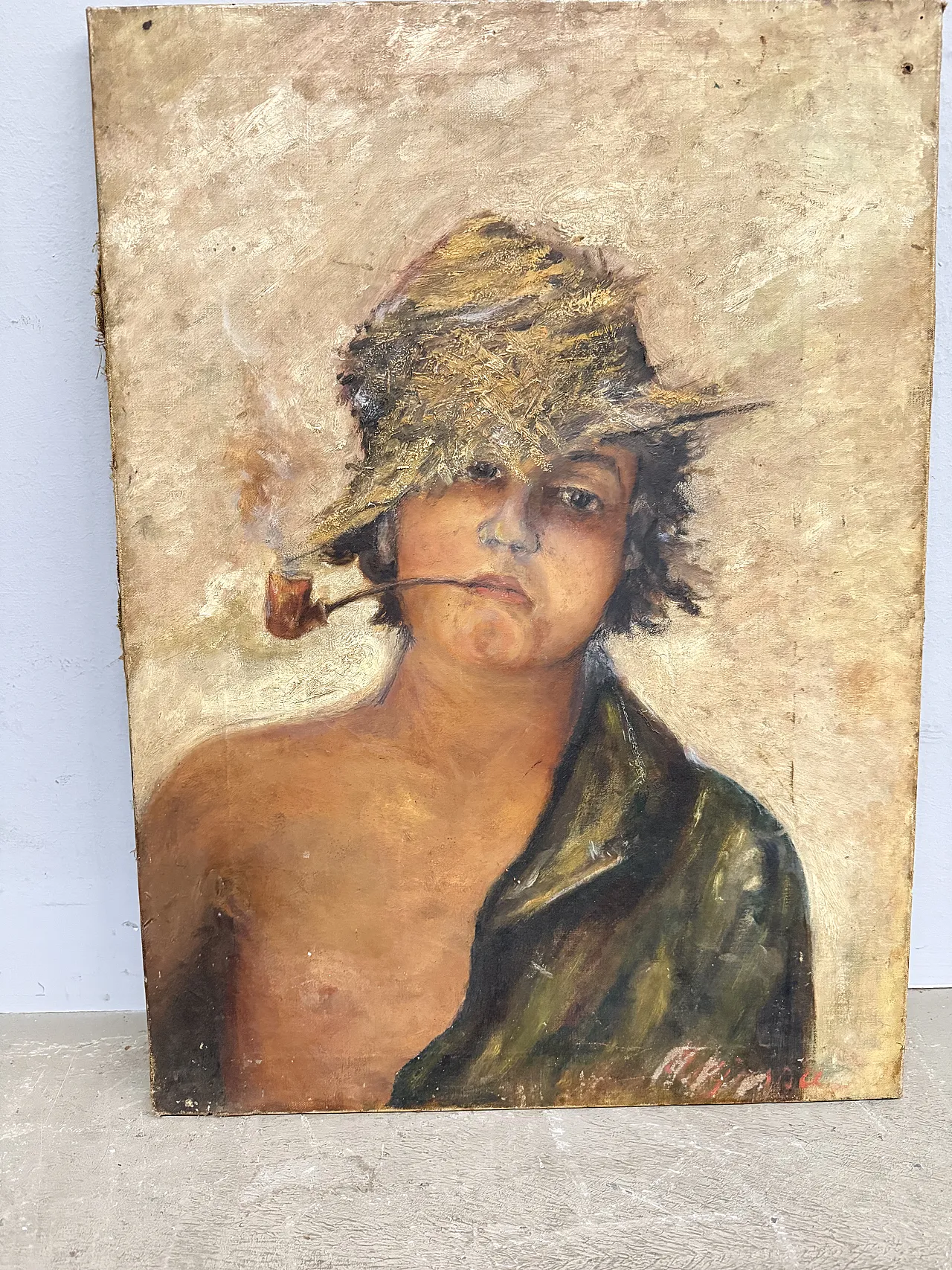 Scugnizzo napoletano, olio su tela, fine '800 1