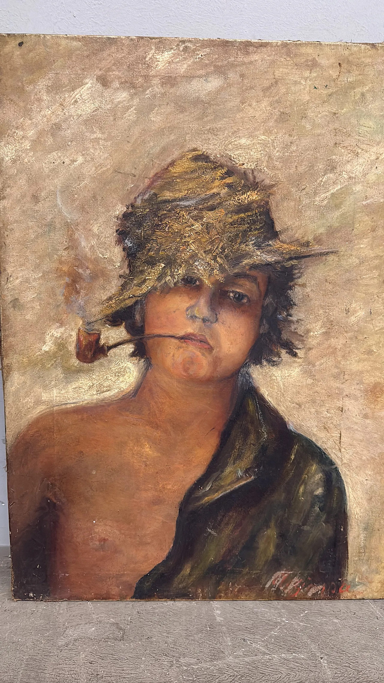 Scugnizzo napoletano, olio su tela, fine '800 12