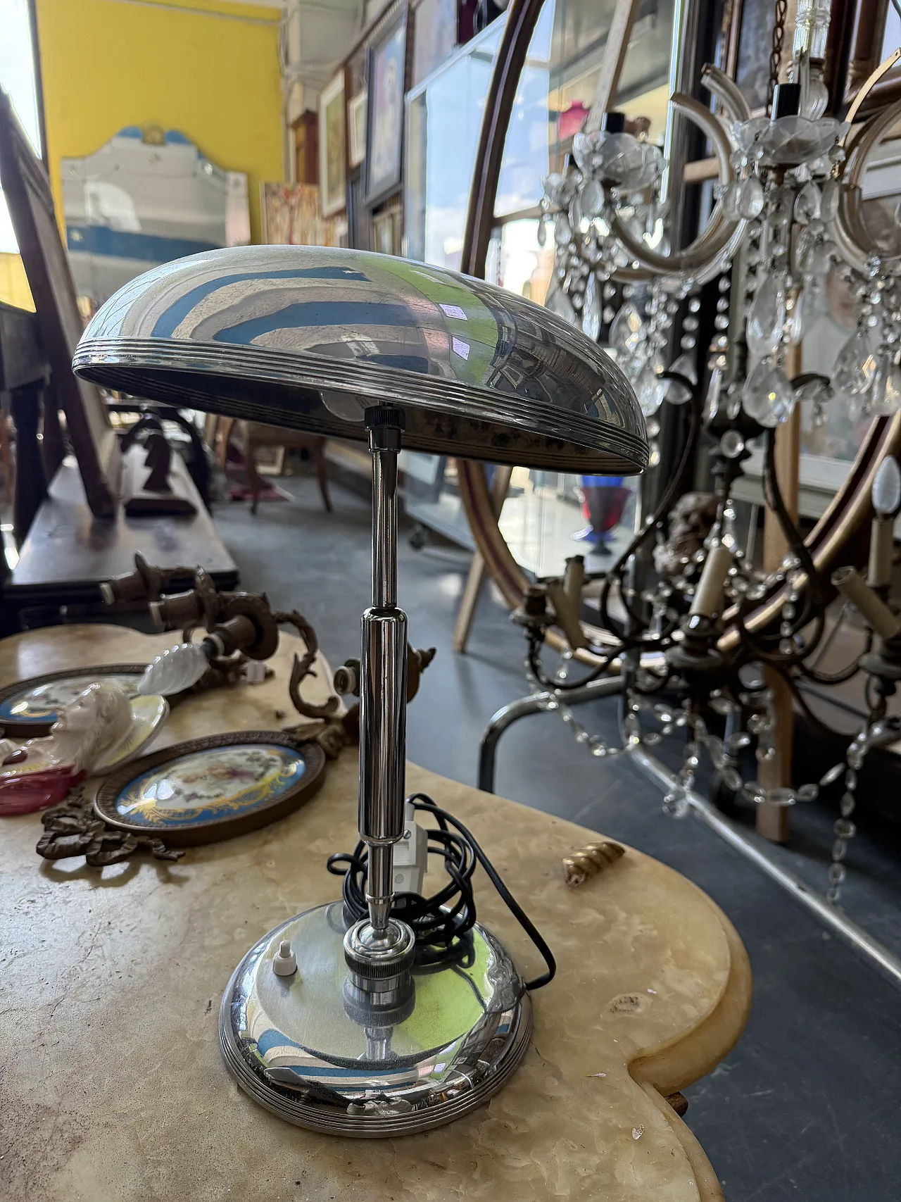 Lampada in ottone nichelato Giovanni Michelucci per Lariolux. anni '50 1