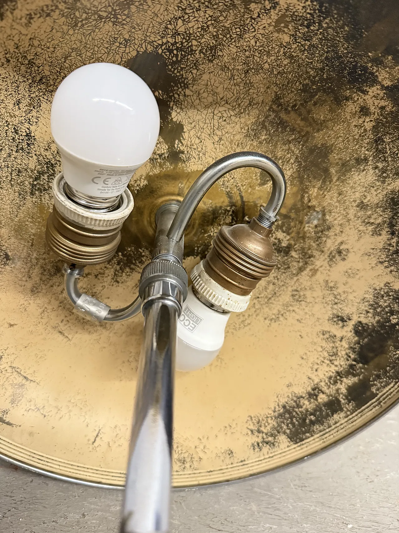 Lampada in ottone nichelato Giovanni Michelucci per Lariolux. anni '50 3