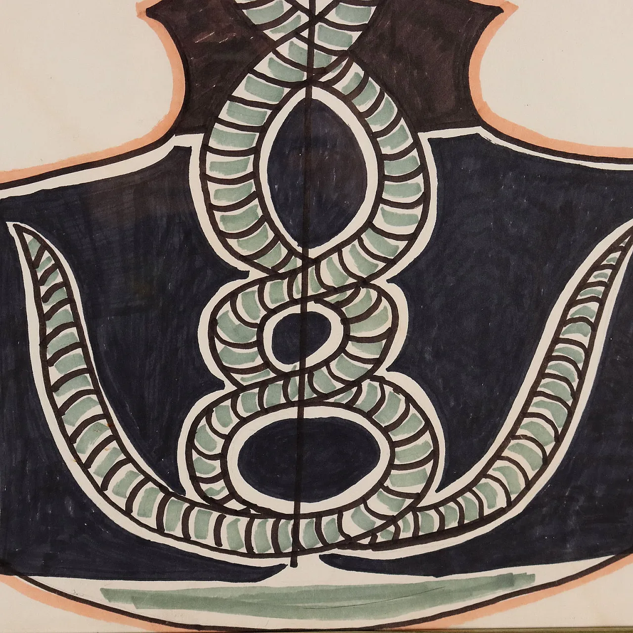 Jean Cocteau, Vis à Vis, mixed media drawing signed, 1963 6