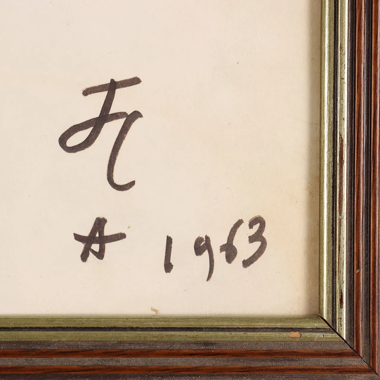 Jean Cocteau, Vis à Vis, mixed media drawing signed, 1963 7