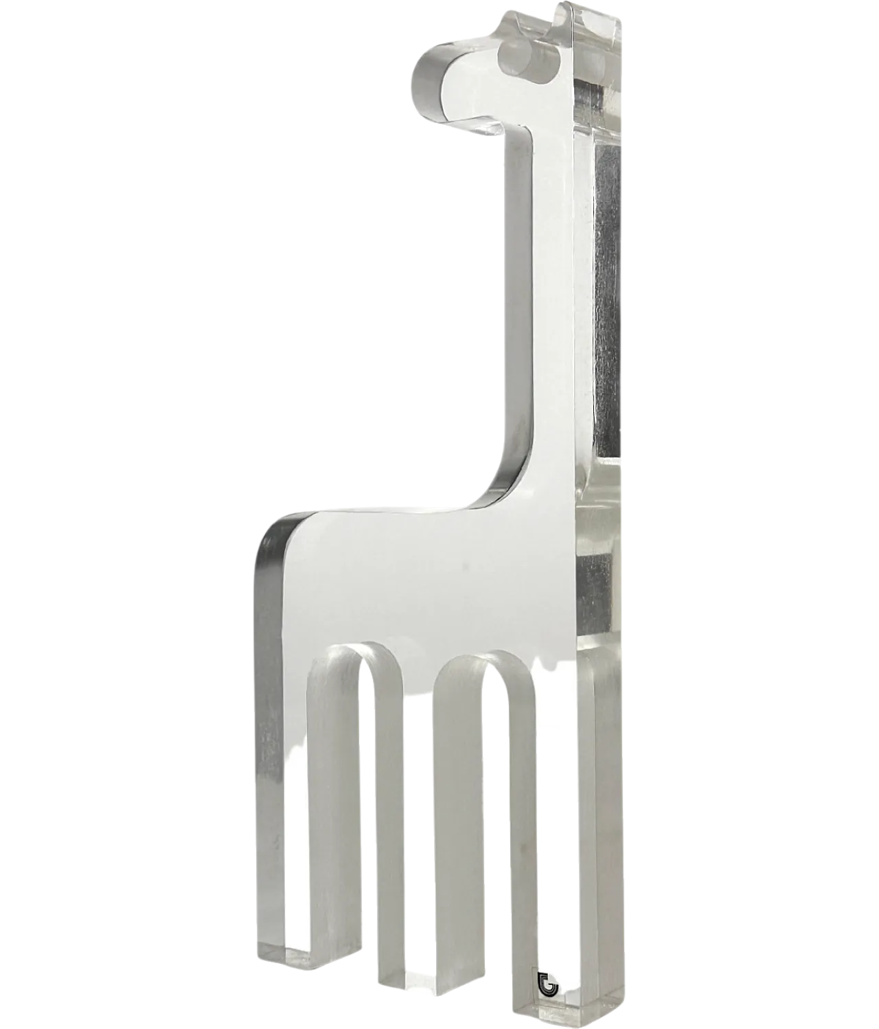 Silvio Russo, scultura giraffa in lucite, Guzzini Italia anni '70 15