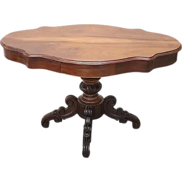 Living room table in walnut, mid -19th century