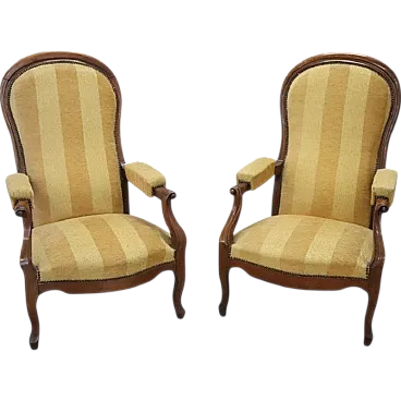 Pair of reclining armchairs, mid -19th century