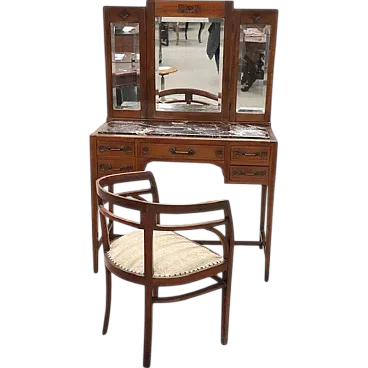 Italian Liberty Vanity with armchair, early 1900s